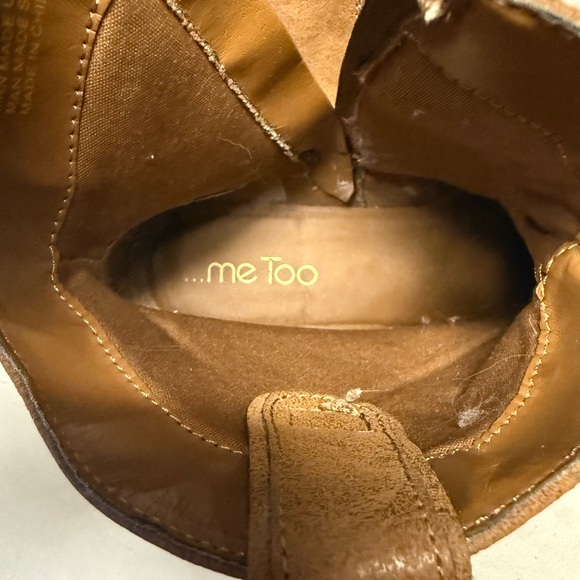 Me Too Short Western Boots Tan Leather Zip Closure size 9 - Picture 7 of 7